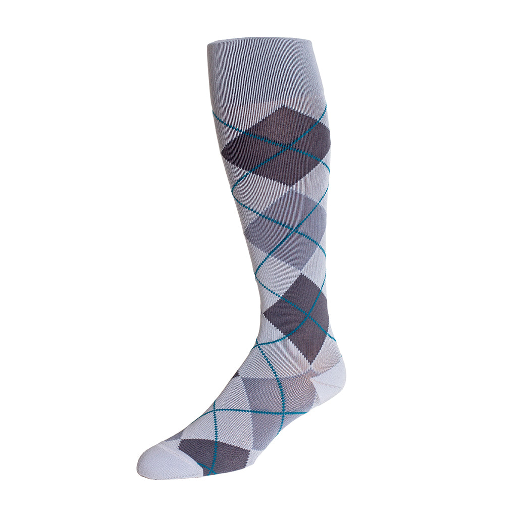 Unisexe Rejuva Argyle Bas de Compression Hautes 20-30 mmHg Fumée