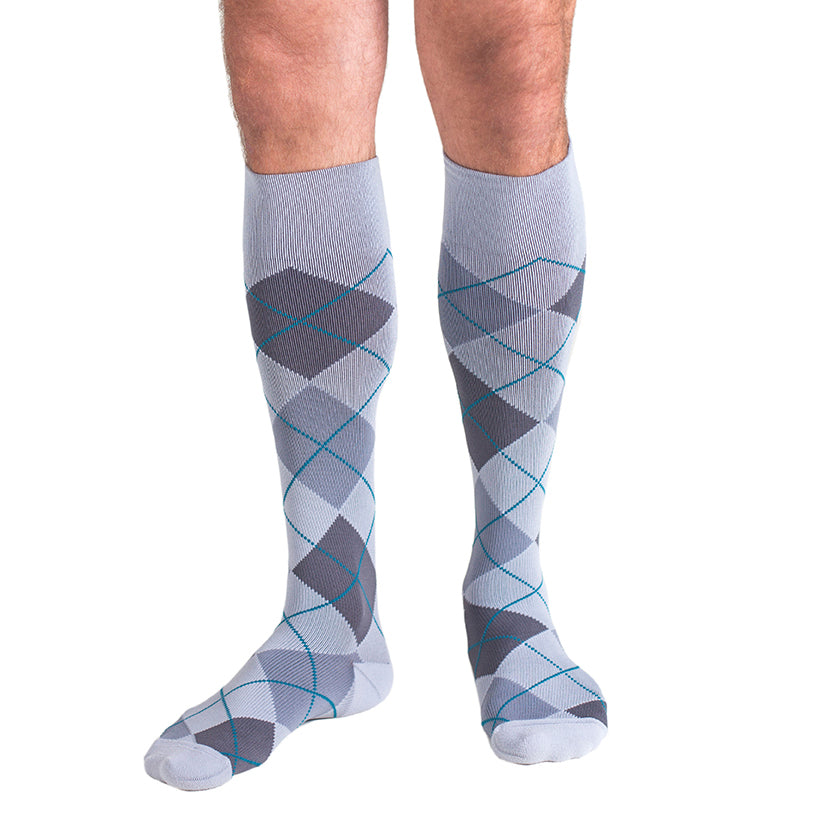 Unisexe Rejuva Argyle Bas de Compression Hautes 20-30 mmHg Fumée