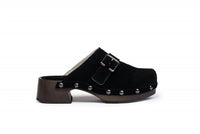 CALZURO SUEDE clog with wooden sole