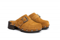 CALZURO SUEDE clog with wooden sole