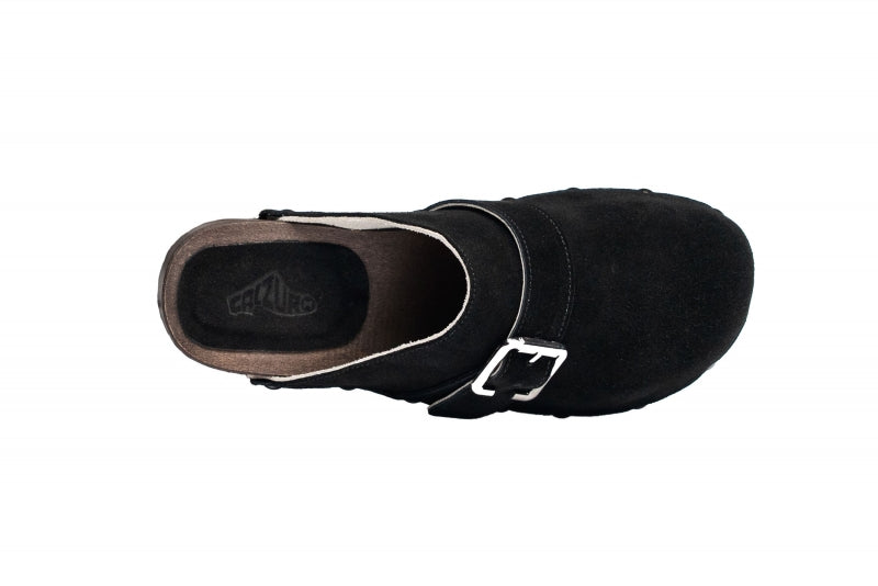 CALZURO SUEDE clog with wooden sole