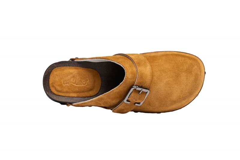 CALZURO SUEDE clog with wooden sole
