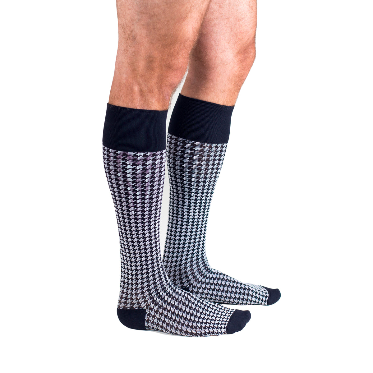 Rejuva Chaussettes de compression hautes unisexes pied-de-poule 15-20 mmHg