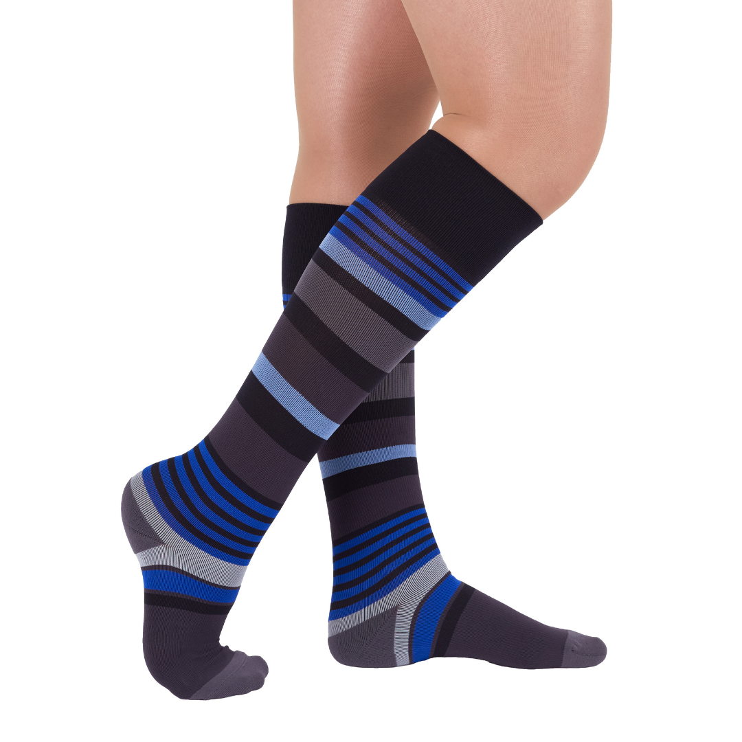 <tc>Chaussettes de compression hautes unisexe Rejuva Motley Stripe 20-30 mmHg</tc>