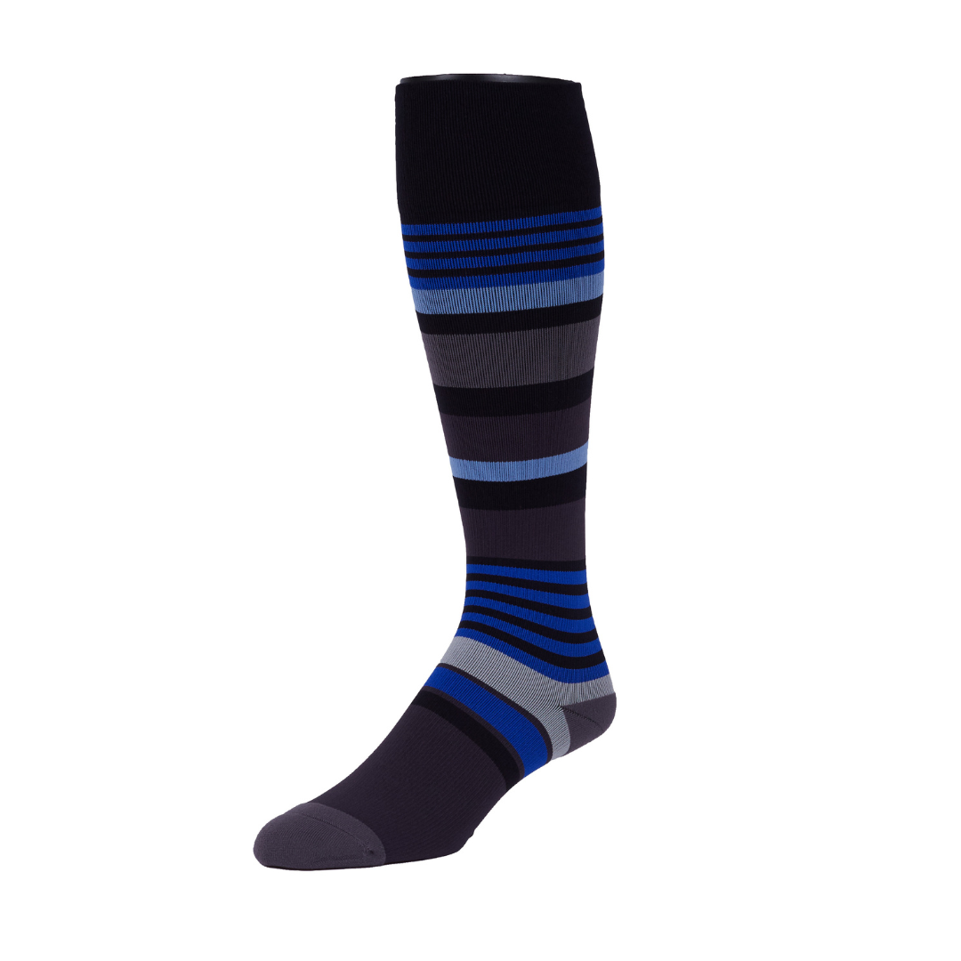 Unisex Rejuva Motley Stripe Compression Knee High Socks 20-30 mmHg