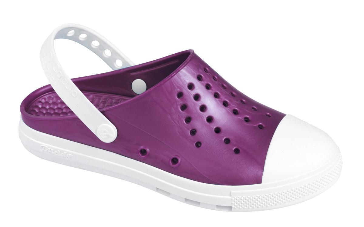 DÉMO - Sabots Calzuro Buddy - Métal Violet/Blanc