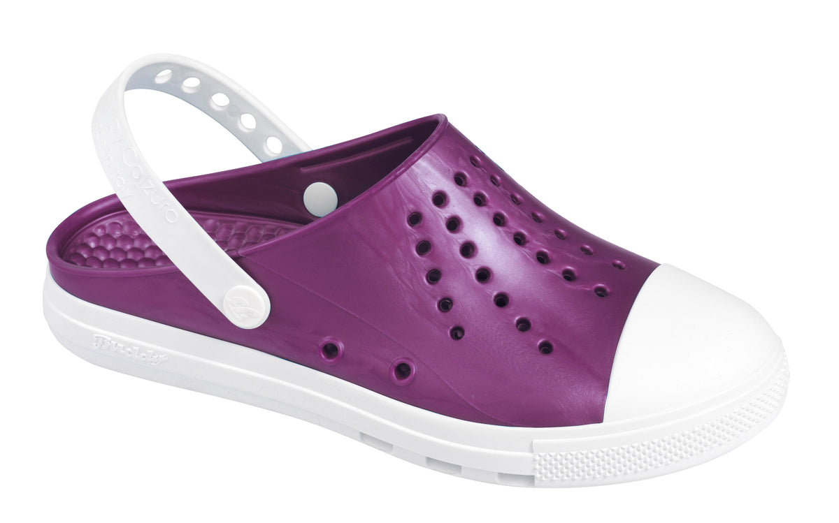 DEMO - Calzuro Buddy clogs - Metal Purple/White