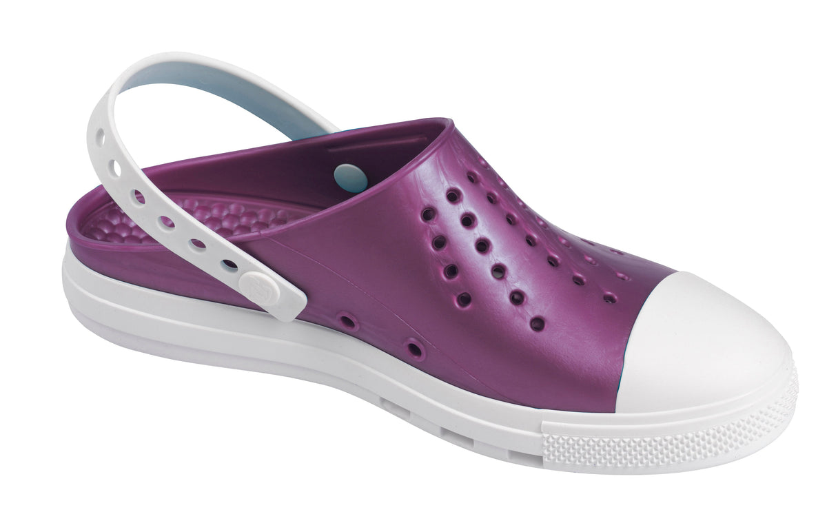 DEMO - Calzuro Buddy clogs - Metal Purple/White