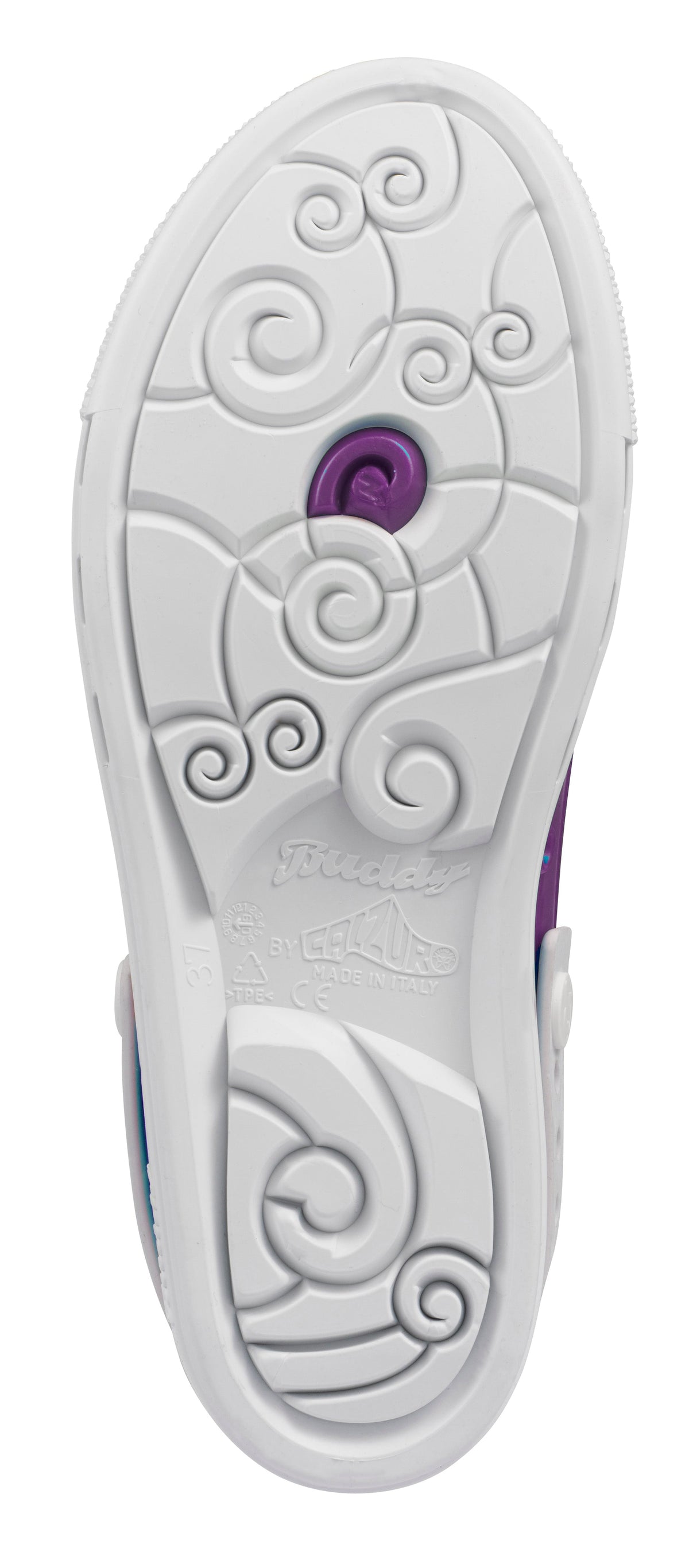 DEMO - Calzuro Buddy clogs - Metal Purple/White