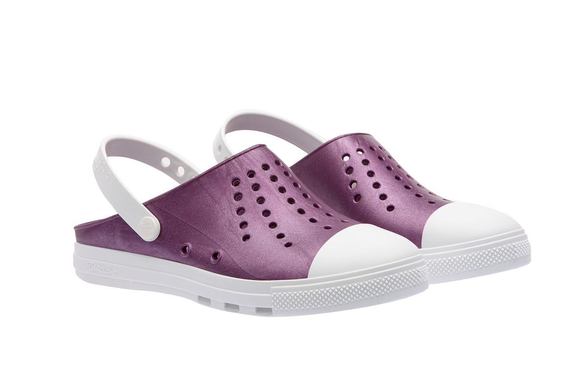 Calzuro Buddy clogs - Metal Purple/White